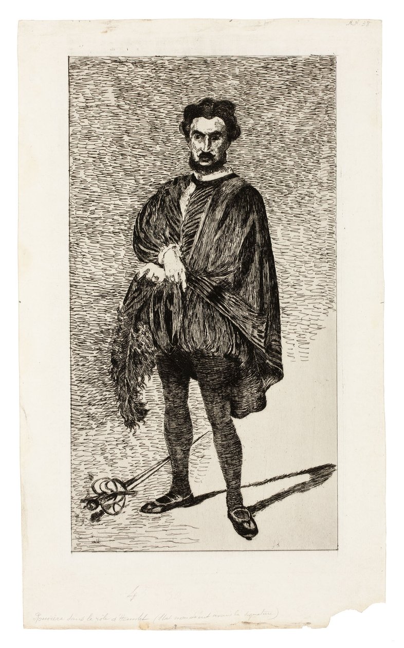 Aktor tragiczny (Rouvière w roli Hamleta) autorstwa Édouard Manet
