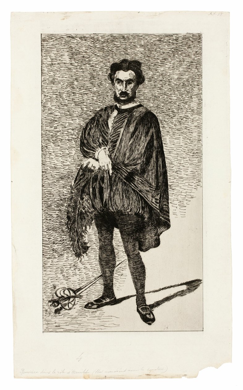 Aktor tragiczny (Rouvière w roli Hamleta) autorstwa Édouard Manet