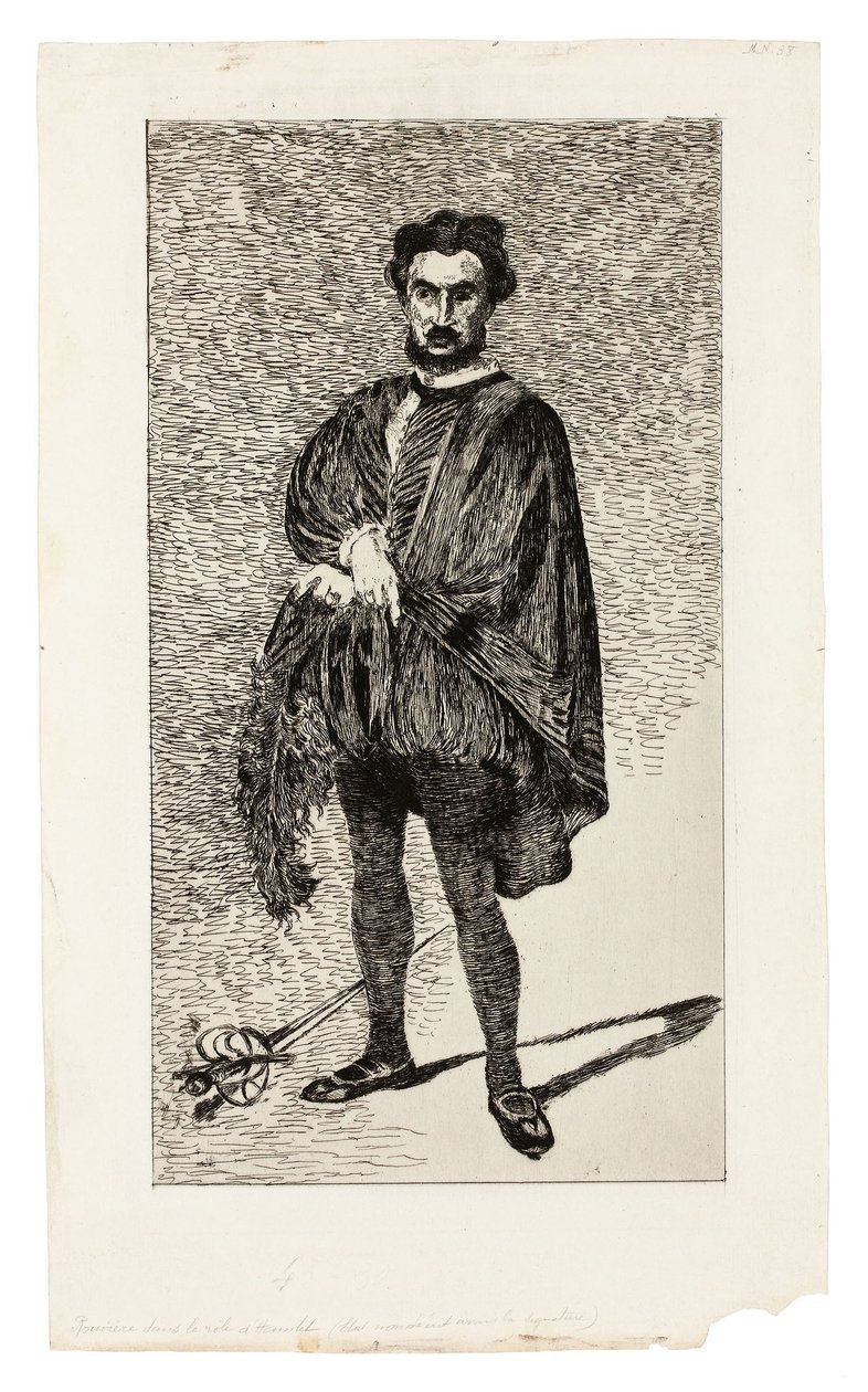 Aktor tragiczny (Rouvière w roli Hamleta) autorstwa Édouard Manet