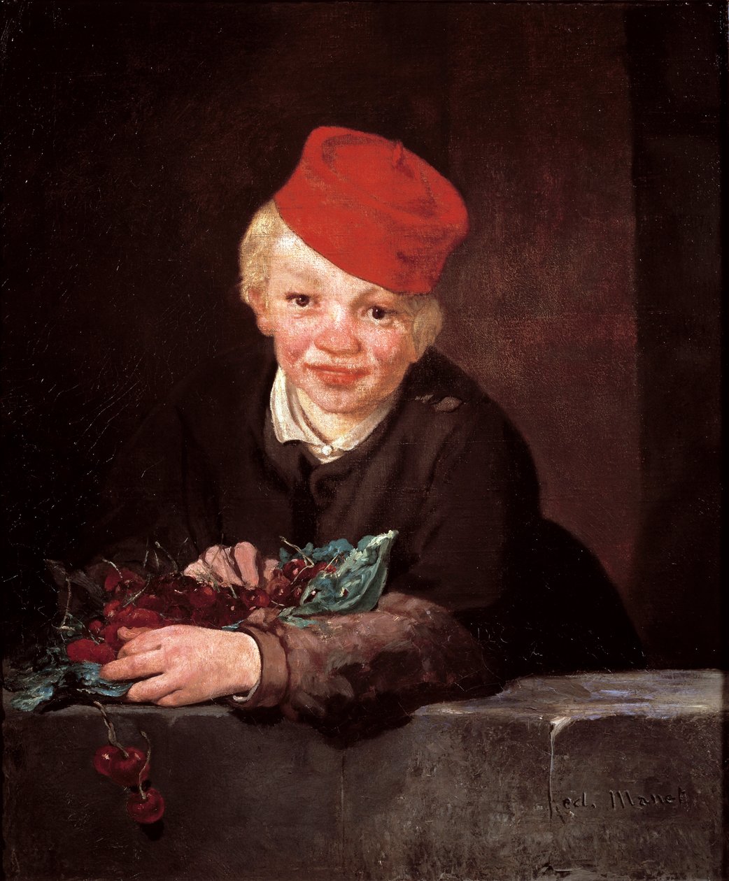 Wiśniowy złodziej Obraz Edouarda Maneta (1832-1883) 1859 ok. godz. Słońce. 65,5x54,5 cm Oeiras (Lizbona), Fundacja Gulbenkiana autorstwa Édouard Manet