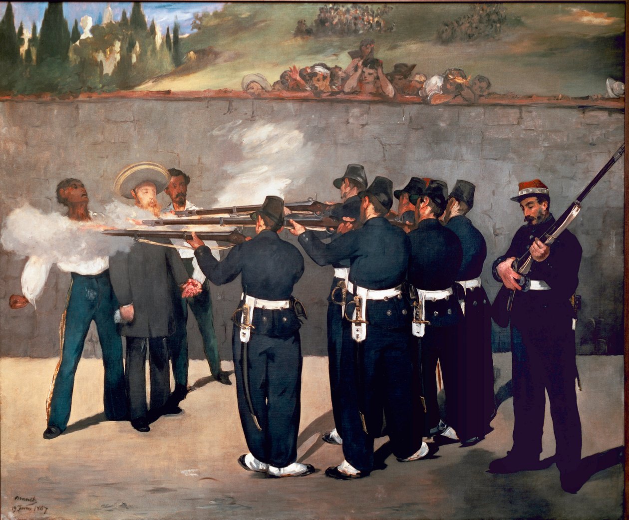 Egzekucja cesarza Maksymiliana. Zastrzelenie Maksymiliana I z Meksyku 14 czerwca autorstwa Édouard Manet