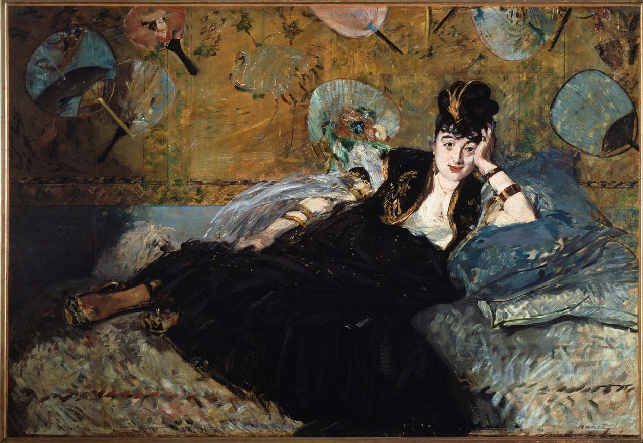 Pani na koniec, Nina de Callias -1873. olej na płótnie autorstwa Édouard Manet