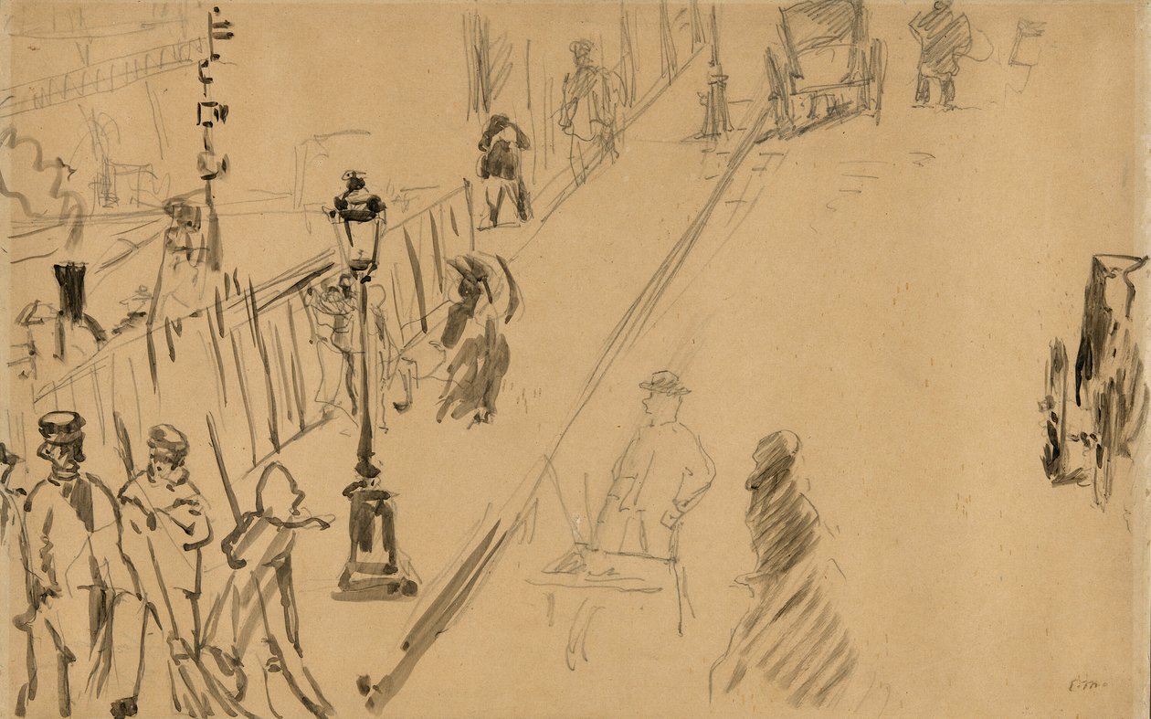 Rue Mosnier z lampą gazową autorstwa Édouard Manet