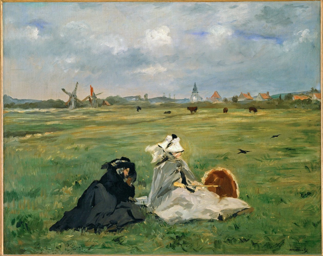 Jaskółki Matka malarza i jego żona w Berck-sur-Mer (olej na płótnie) autorstwa Edouard Manet