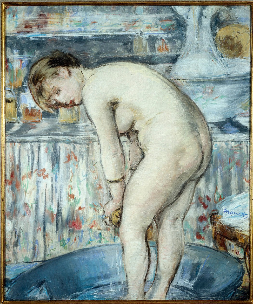 Wanna lub Kobieta w wannie. Kobieta ze stopami w umywalce robi sobie toaletę. Obraz pastelowy Edouarda Maneta (1832-1883) wym. 0,54 x 0,45 autorstwa Édouard Manet