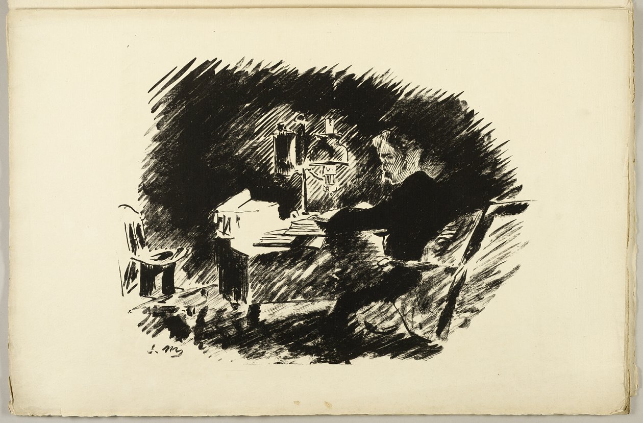 Pod lampą („Pewnego razu o północy ponury...”), z filmu Kruk (Le Corbeau) autorstwa Édouard Manet