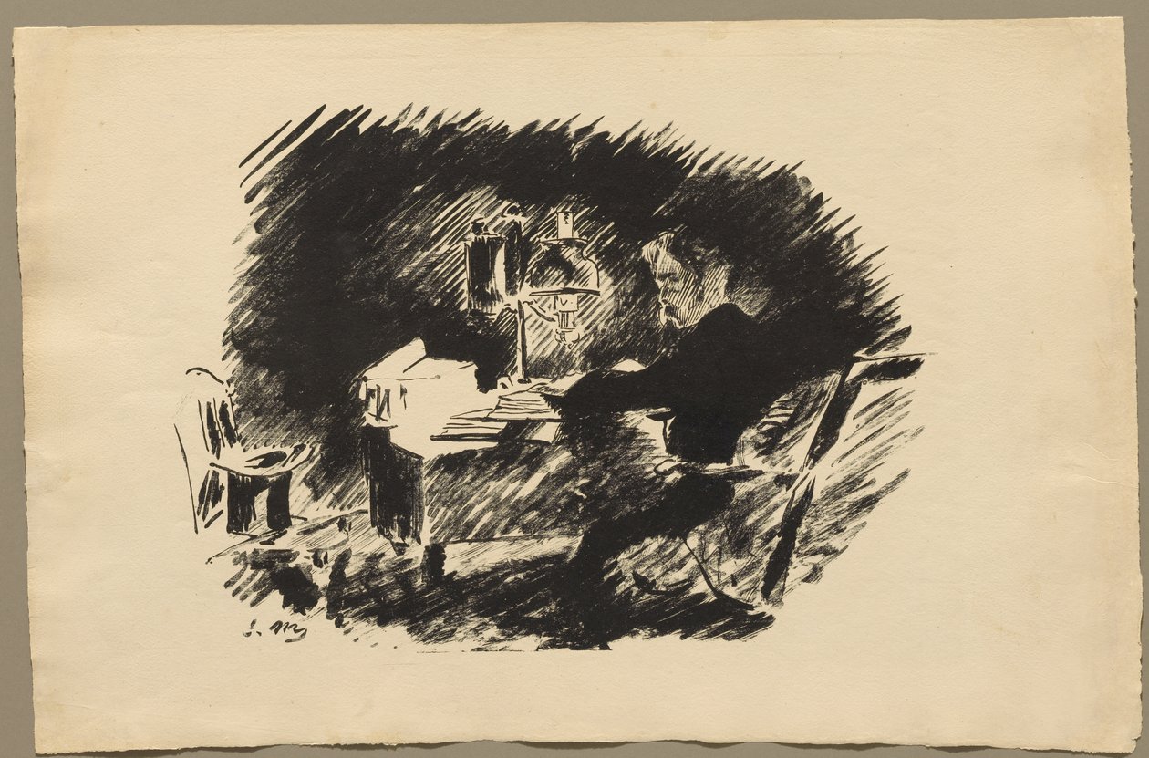 Pod lampą autorstwa Édouard Manet