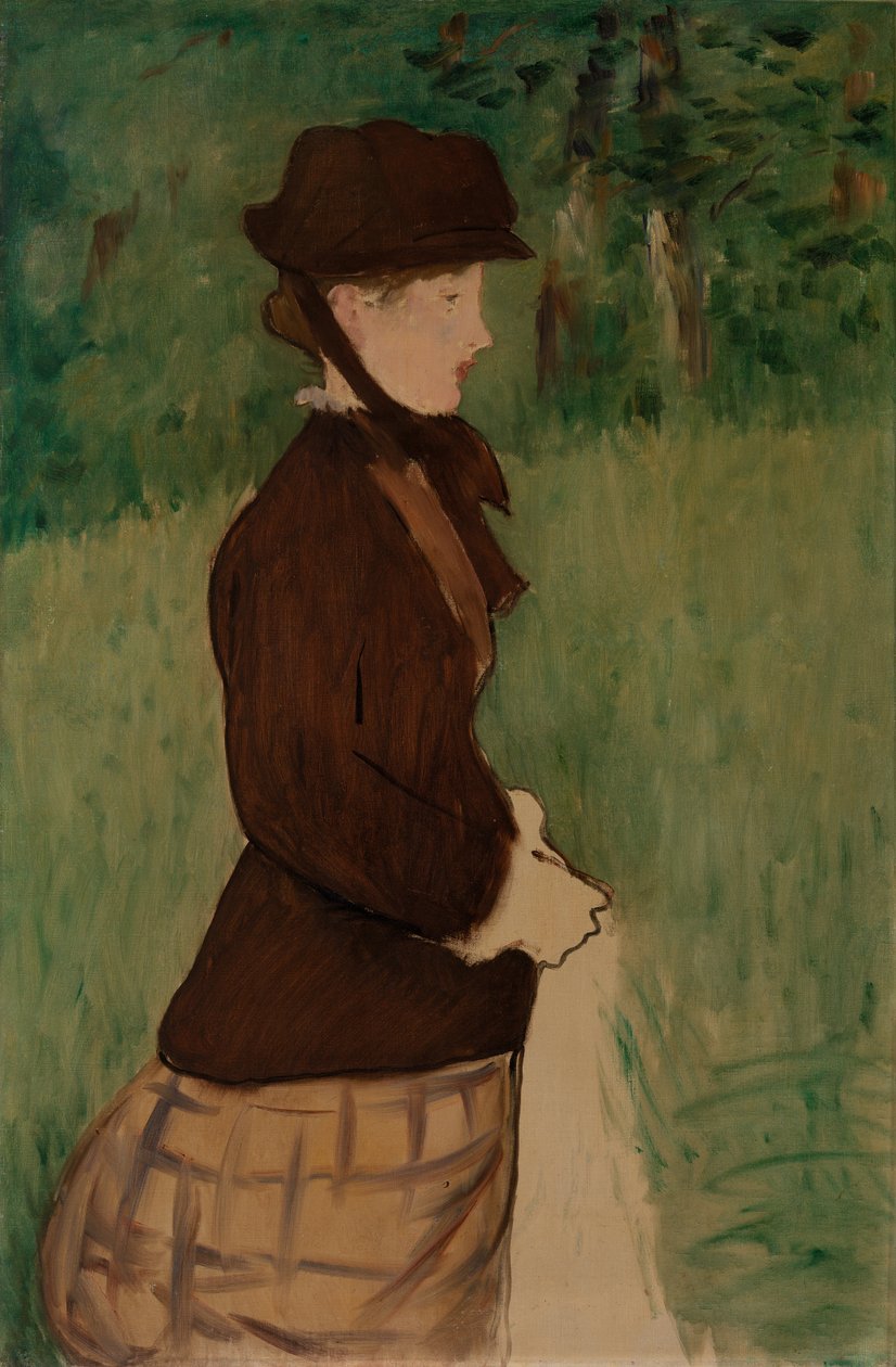 Młoda kobieta w ogrodzie, 1879 autorstwa Édouard Manet