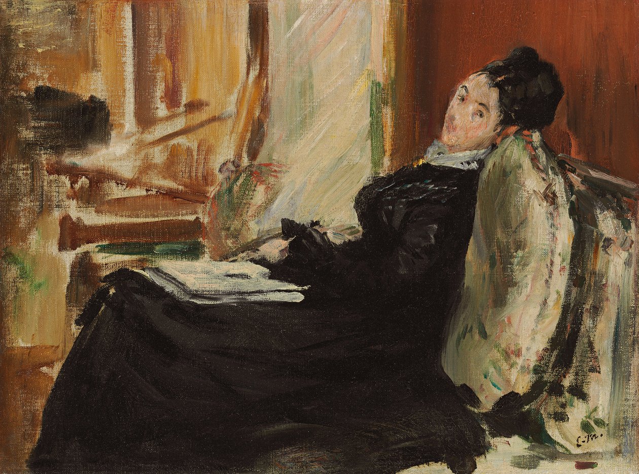 Młoda Kobieta z Książką; Młoda kobieta z książką, ok.1875 autorstwa Édouard Manet