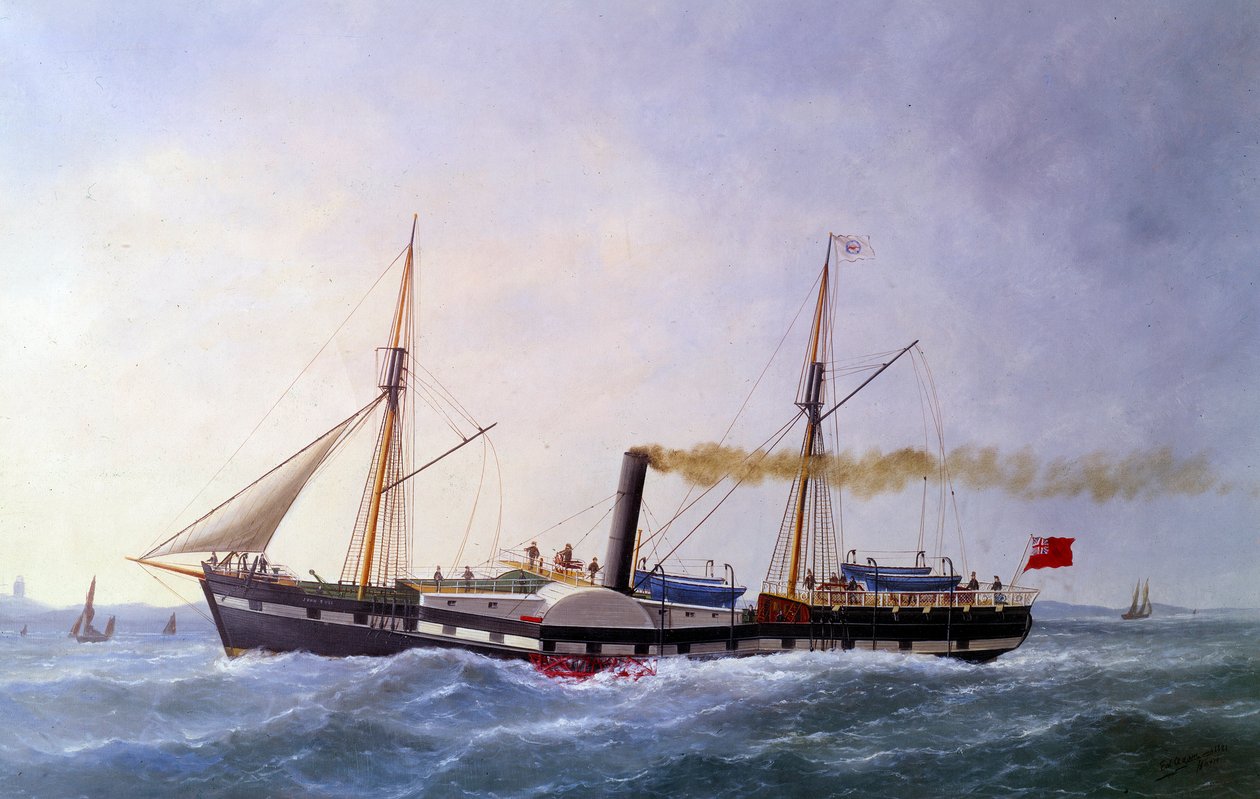 Parowiec Johna Bulla. Obraz Edouarda Adama (1847-1929) XIX-wieczny Paryż, Musee de la Marine autorstwa Edouard Marie Adam