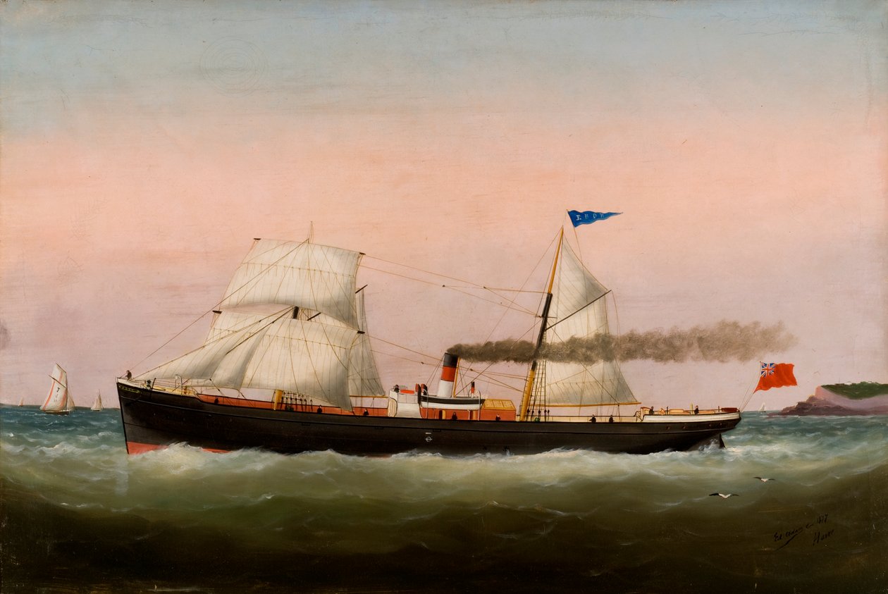 Żaglówki, Le Havre, 1877 autorstwa Edouard Marie Adam