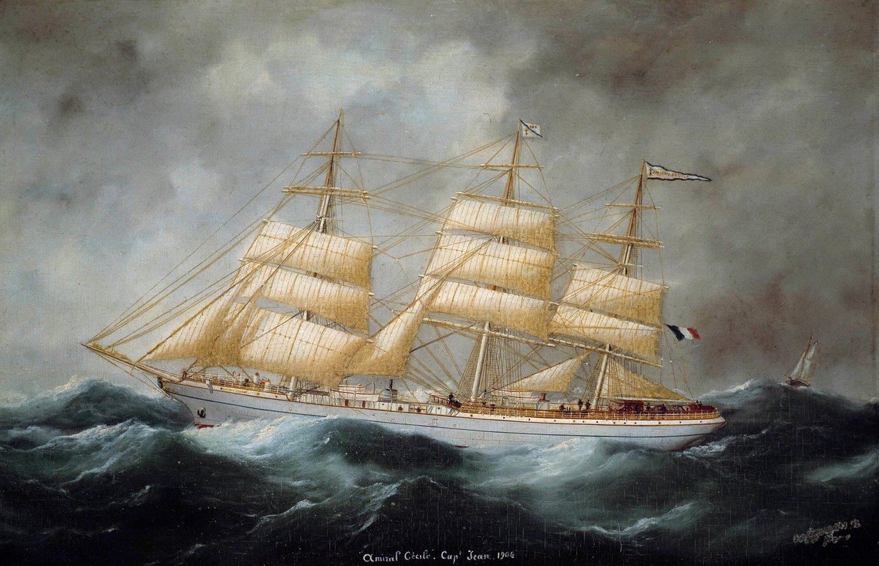 Widok Capa Horniera „Admirała Cecile”. Obraz Edwarda Adama (1847-1929). 1902. Saint Malo, Muzeum Miejskie autorstwa Edouard Marie Adam