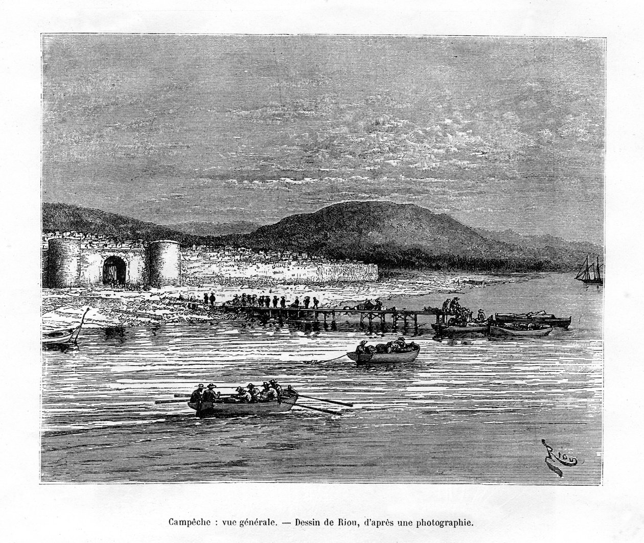 Campeche, Jukatan, Meksyk, XIX w. autorstwa Edouard Riou