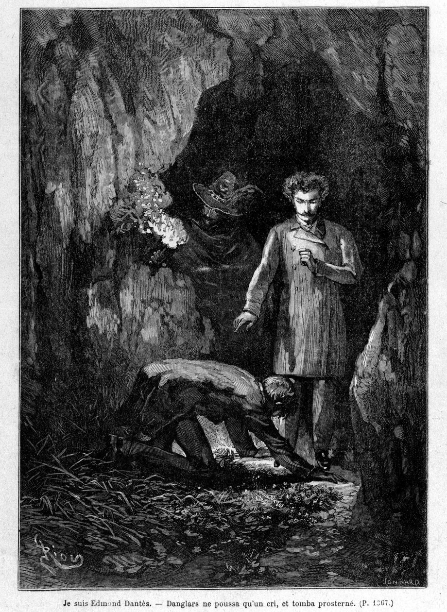 Jestem Edmond Dantes - Grawerowanie Riou, w „”Hrabia Monte-Cristo”” A. Dumasa, wyd. Jules Rouff i Cie autorstwa Edouard Riou