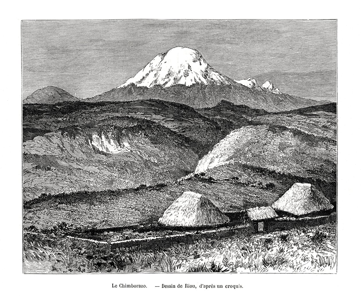 Góra Chimborazo, Ekwador, XIX wiek autorstwa Edouard Riou