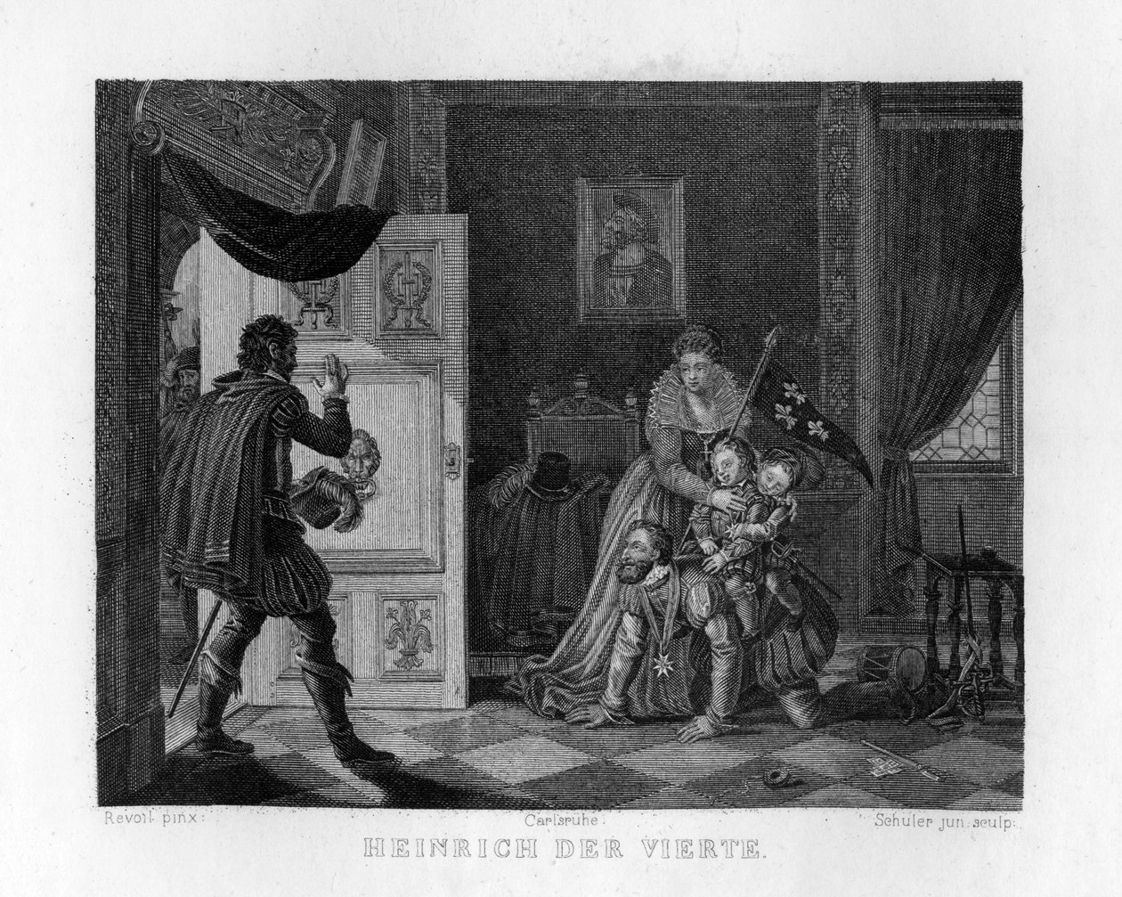 „Henryk IV i jego dzieci”, c1833 autorstwa Edouard Schuler