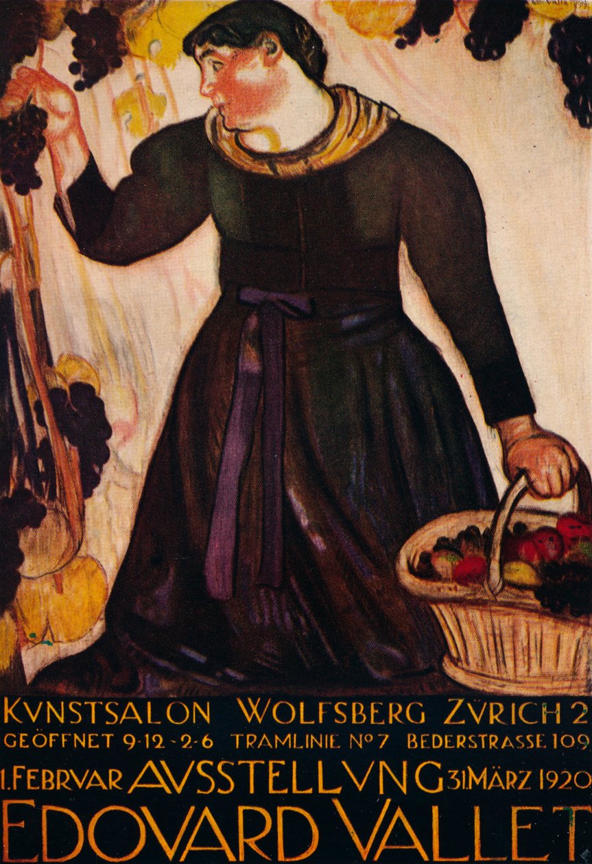 „Plakat Edouarda Valleta do wystawy w Wolfsberg Gallery w Zurychu”, 1920 autorstwa Edouard Vallet