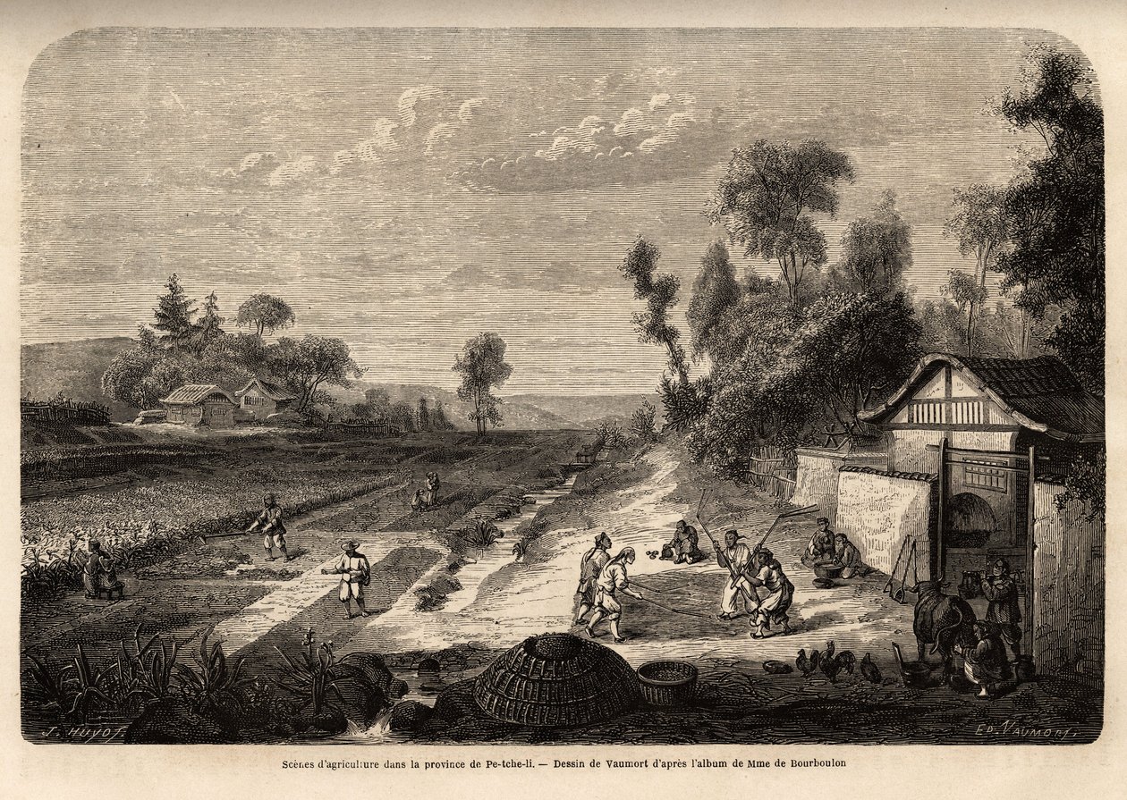 Sceny rolnictwa w okresie żniw, w prowincji Pe-Tche-Li (Pe Tche Li) autorstwa Edouard Vaumort