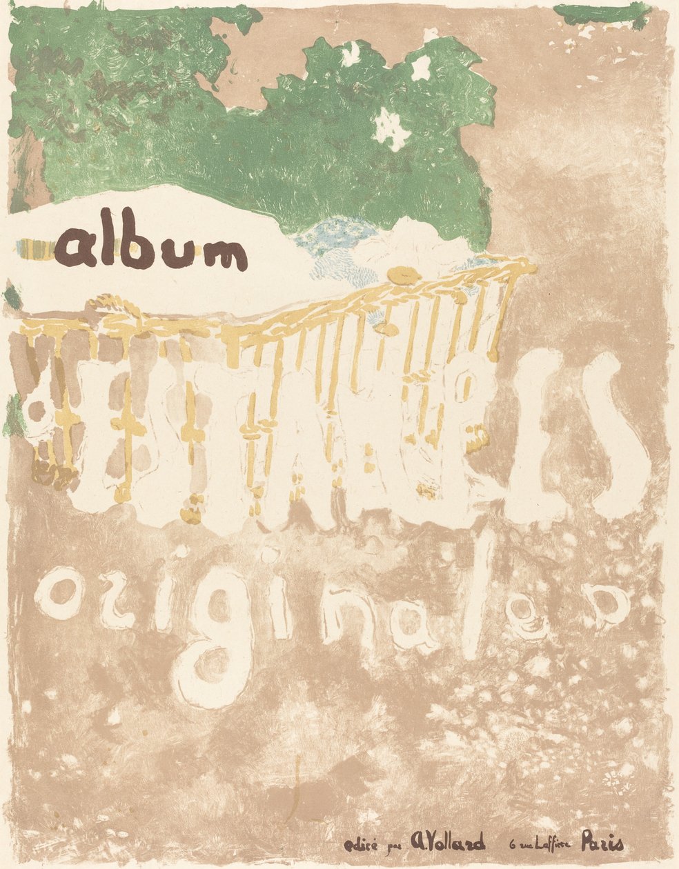 Dziecko w koszu na dworze Okładka albumu oryginalnych grafik, 1899. autorstwa Edouard Vuillard