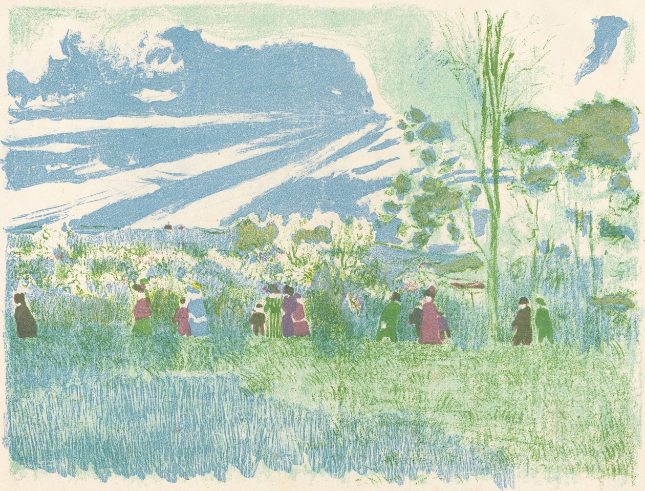 Across Country (mistrzowie trawersów A) autorstwa Edouard Vuillard