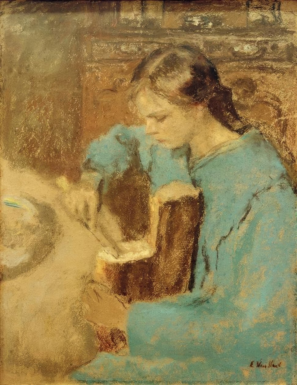 Annette z bochenkiem chleba autorstwa Edouard Vuillard