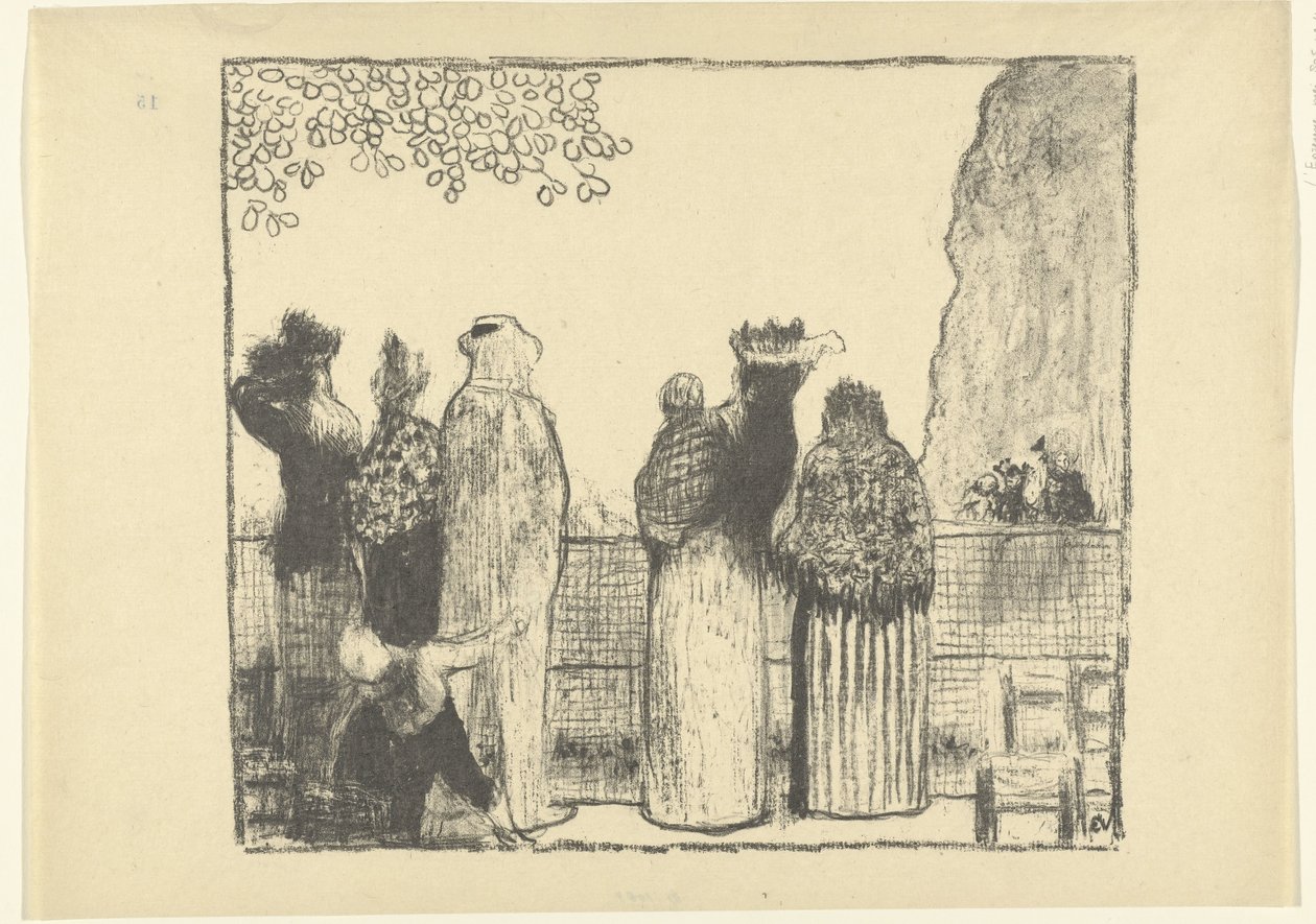 Odwiedzający Ogrody Tuileries w Paryżu Les Tuileries Croquis L