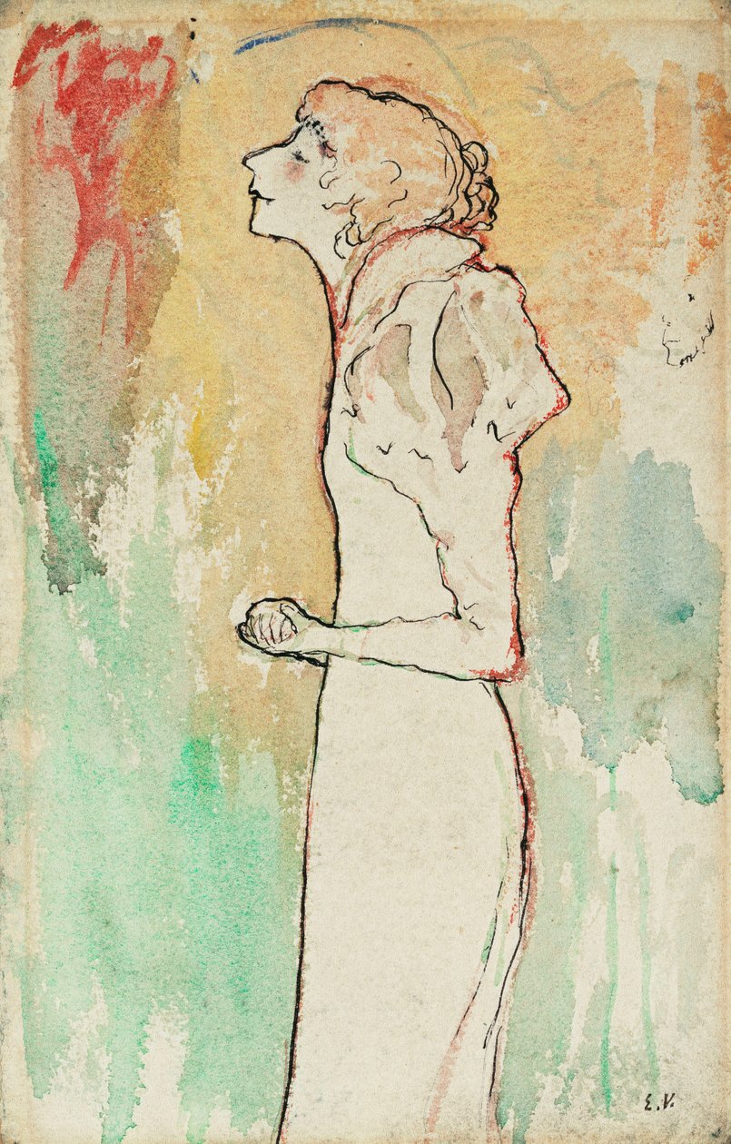Piosenkarka, ok.1891-92 autorstwa Edouard Vuillard