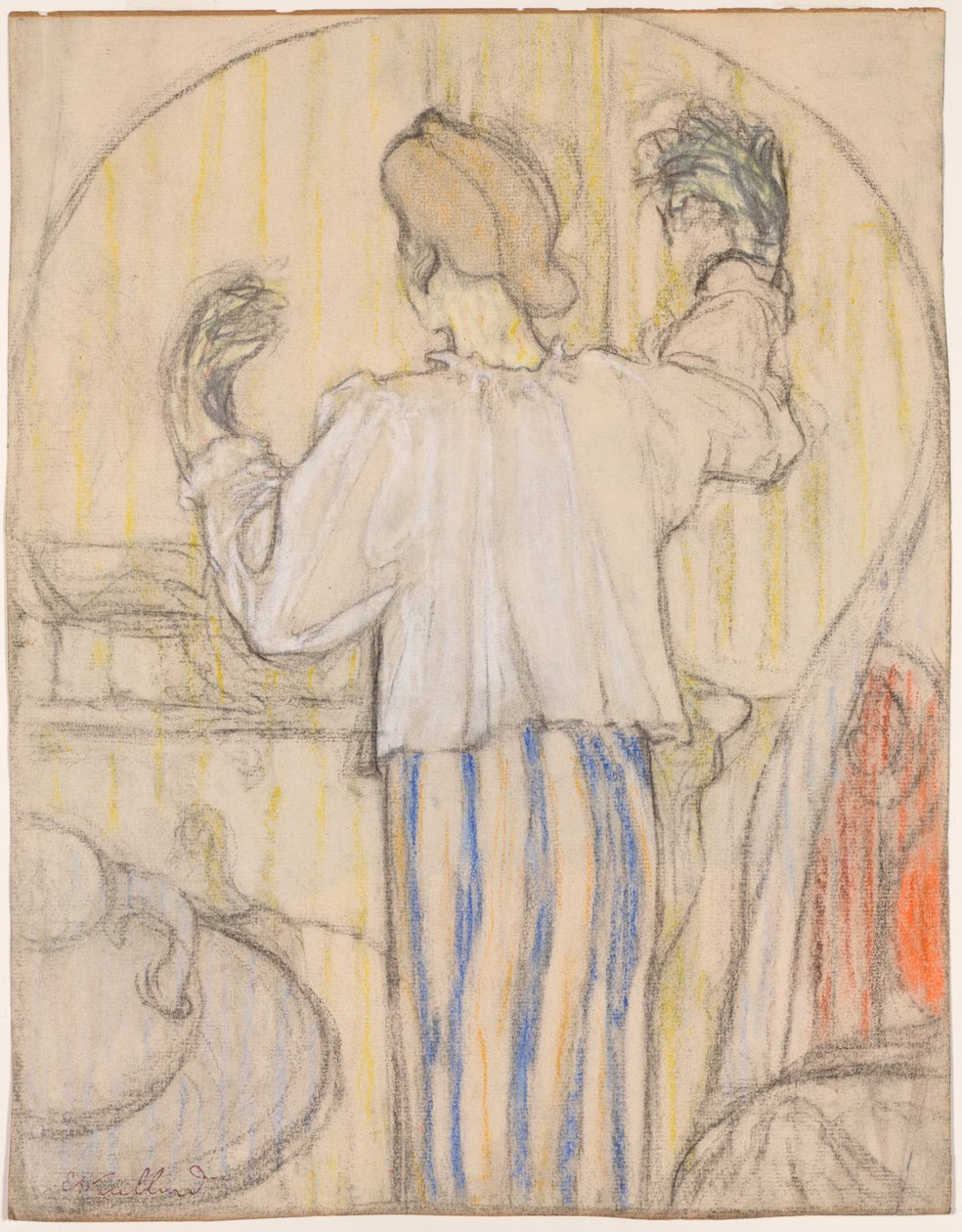 Przed lustrem (przód) autorstwa Edouard Vuillard