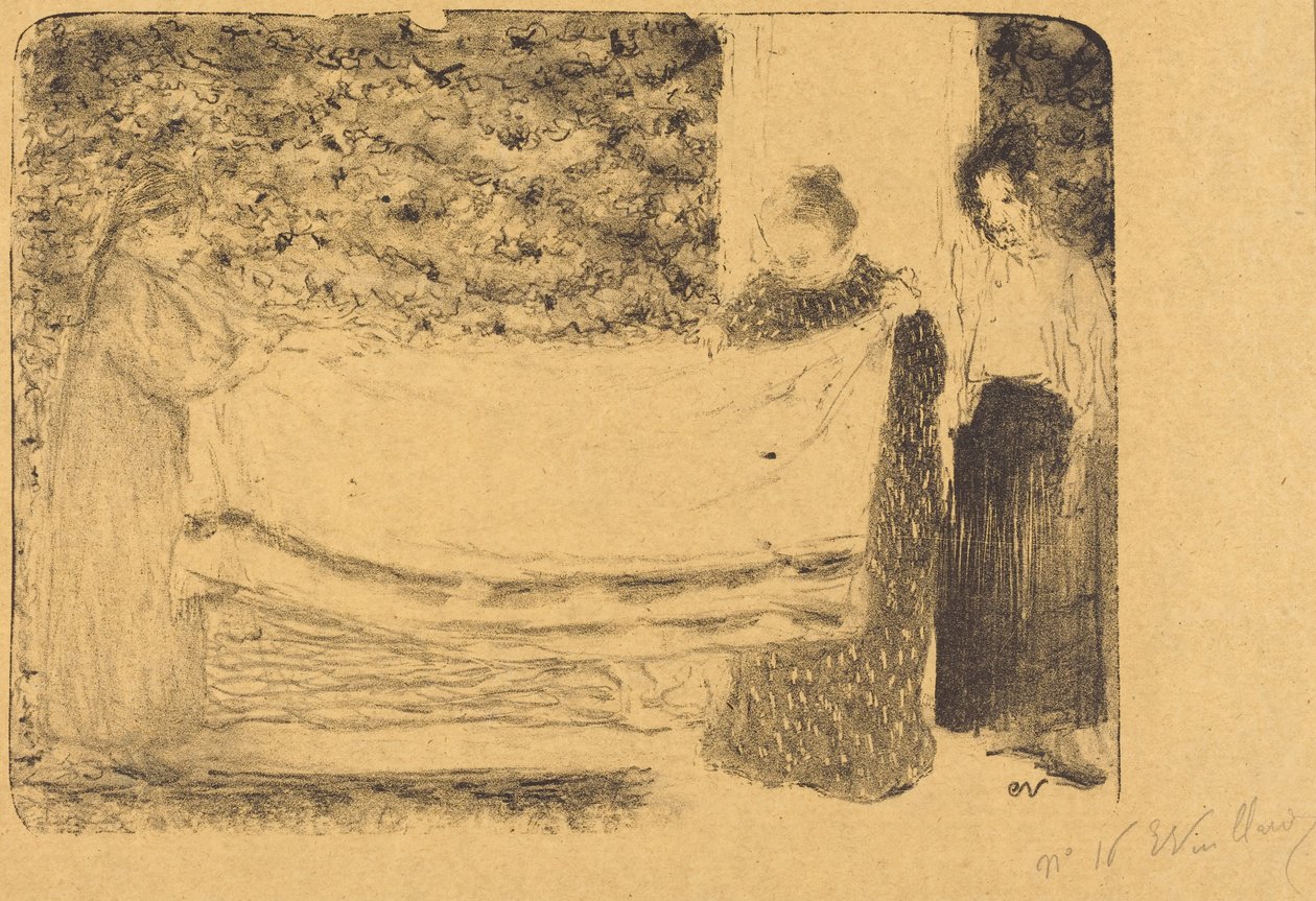 Das Wäschefalten autorstwa Edouard Vuillard