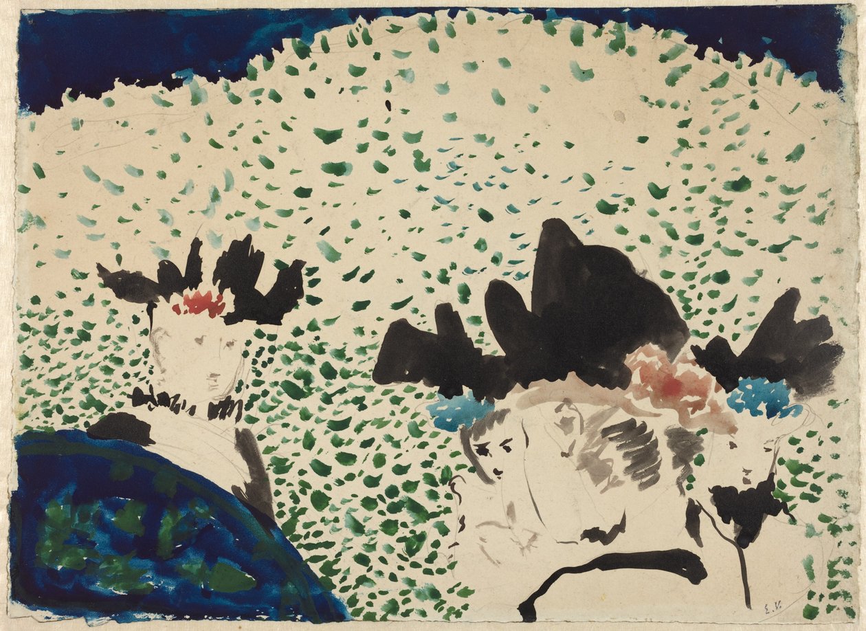 Cztery damy w ozdobnych kapeluszach autorstwa Edouard Vuillard