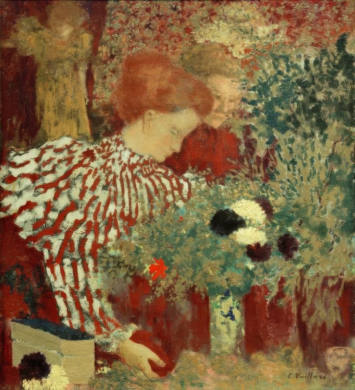 Kobieta w sukience w paski autorstwa Edouard Vuillard