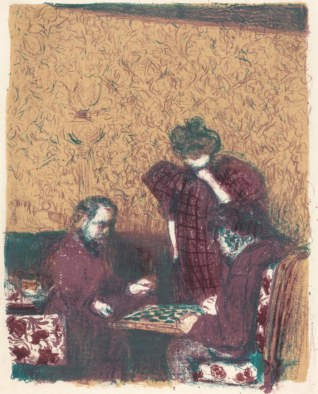 Gra w warcaby La partie de dames, 18971898 opublikowana 1899. autorstwa Edouard Vuillard
