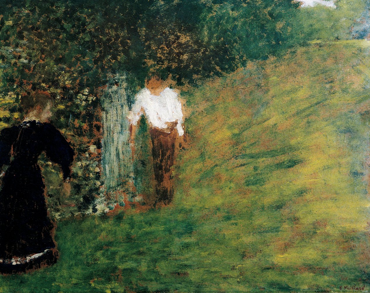 Mężczyzna i kobieta w pobliżu drzewa autorstwa Edouard Vuillard