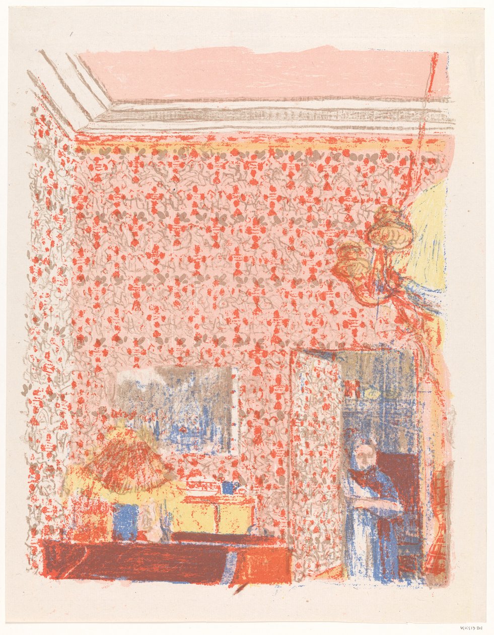 Wnętrze z różowymi zasłonami I autorstwa Edouard Vuillard