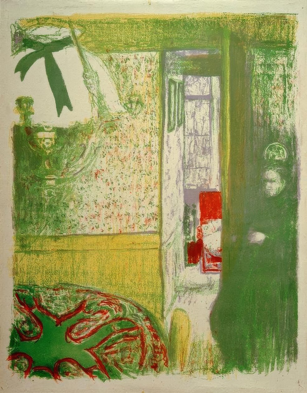 Wnętrze z wiszącą lampą autorstwa Edouard Vuillard