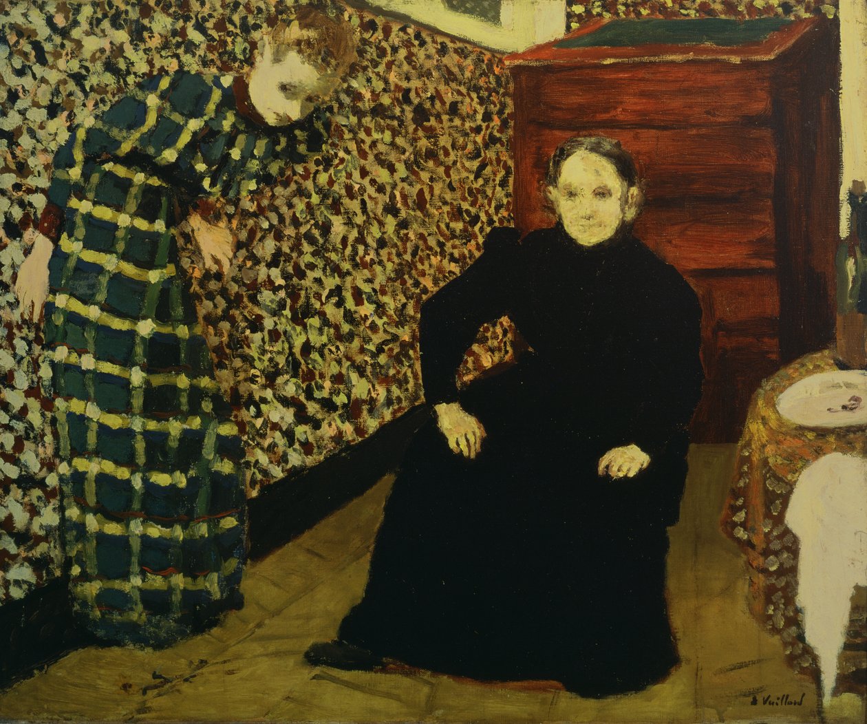 Wnętrze, matka i siostra artysty, 1893 autorstwa Edouard Vuillard