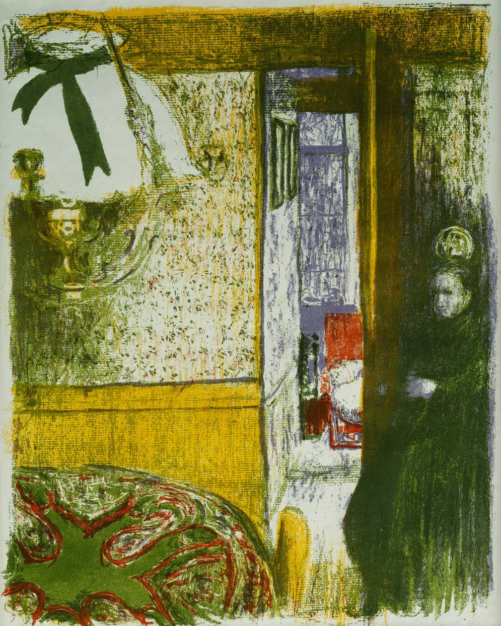Wnętrze z wiszącą lampą, z pejzaży i wnętrz; Interieur a la Suspension, z Paysages et Interieurs, 1899 autorstwa Edouard Vuillard