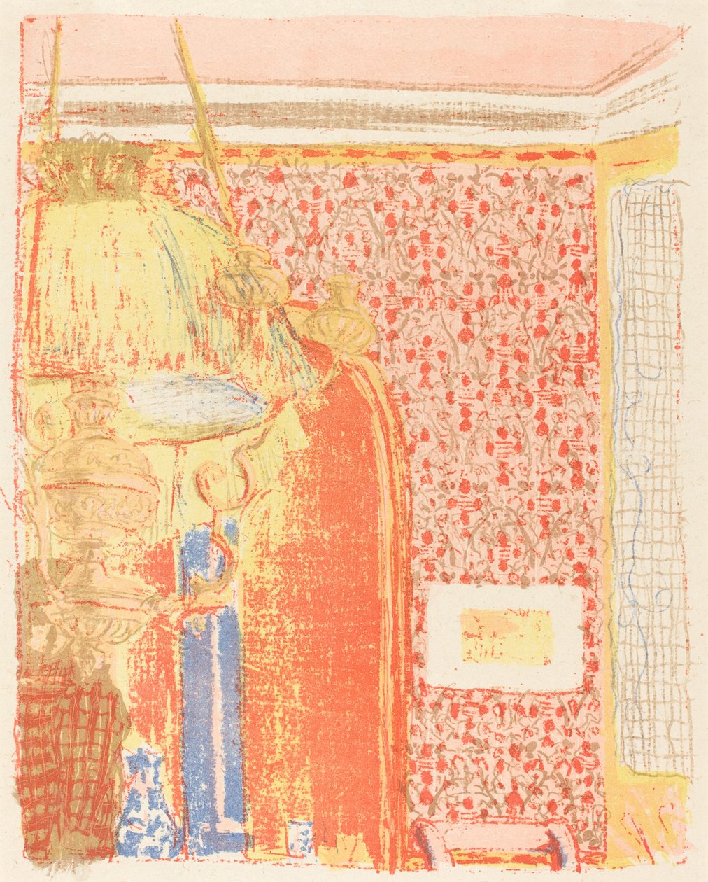 Wnętrze z różową tapetą III Interieur aux tentures roses III, ok. 1900 r. 1896 opublikowany 1899. autorstwa Edouard Vuillard