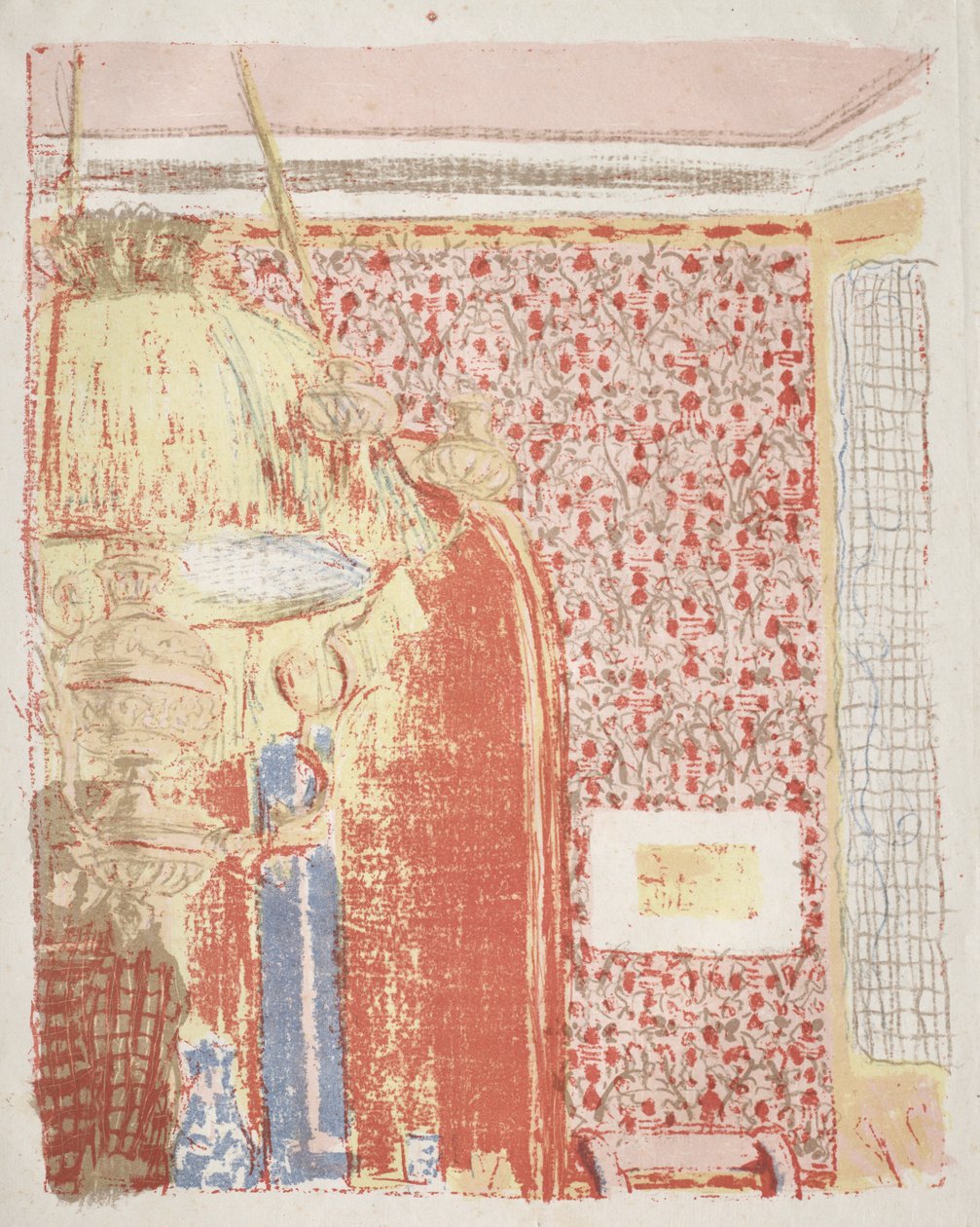 Wnętrze z różową tapetą II autorstwa Edouard Vuillard