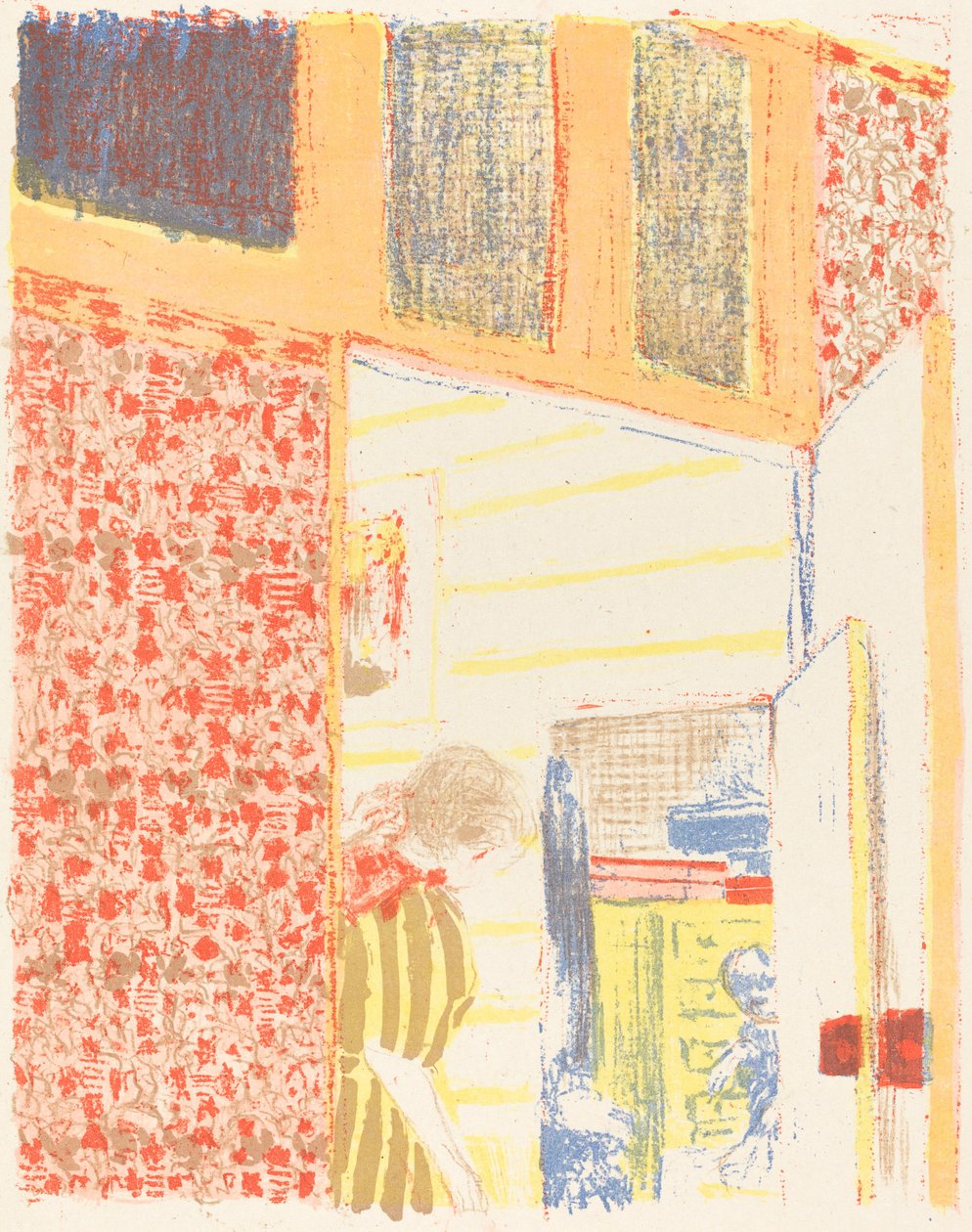 Wnętrze z różową tapetą II Wnętrze z różowymi zasłonami II, ok. 1900 1896 opublikowany 1899. autorstwa Edouard Vuillard
