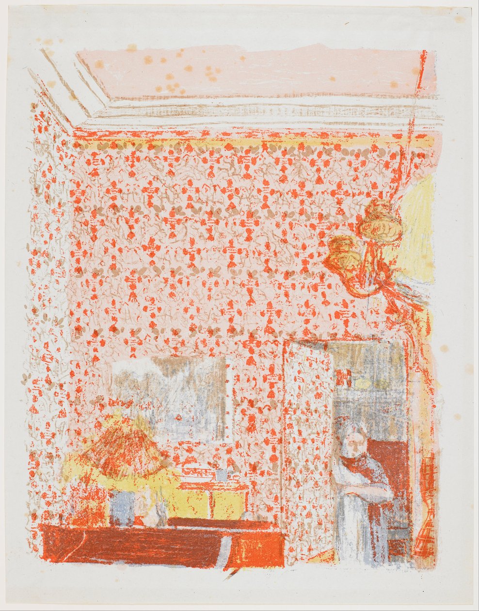 Wnętrze z różowymi zasłonami I autorstwa Edouard Vuillard