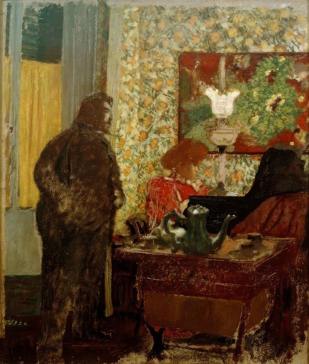 Wnętrze z Misią Natanson przy fortepianie (Cipa słucha Misi autorstwa Edouard Vuillard