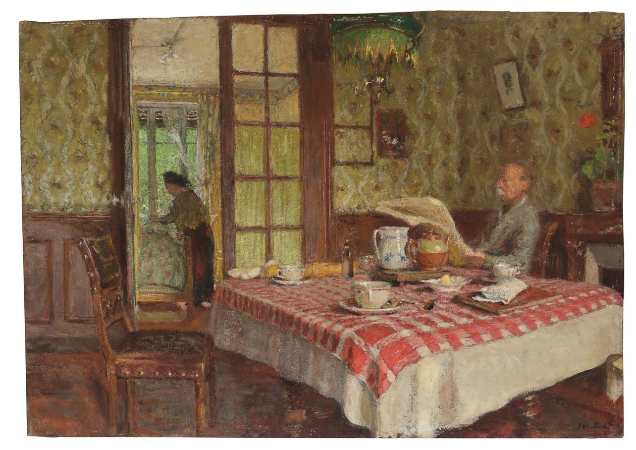 Czytanie w jadalni, Vaucresson, 1924 autorstwa Edouard Vuillard