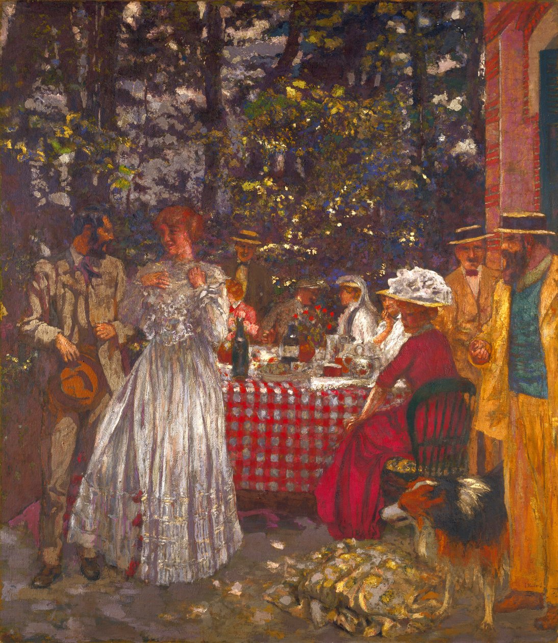 Taras w Vasouy, lunch - Vuillard, edouard (1868-1940) Taras w Vasouy, Lunch Olej na płótnie 1901 National Gallery, Londyn 218,4x190 autorstwa Edouard Vuillard