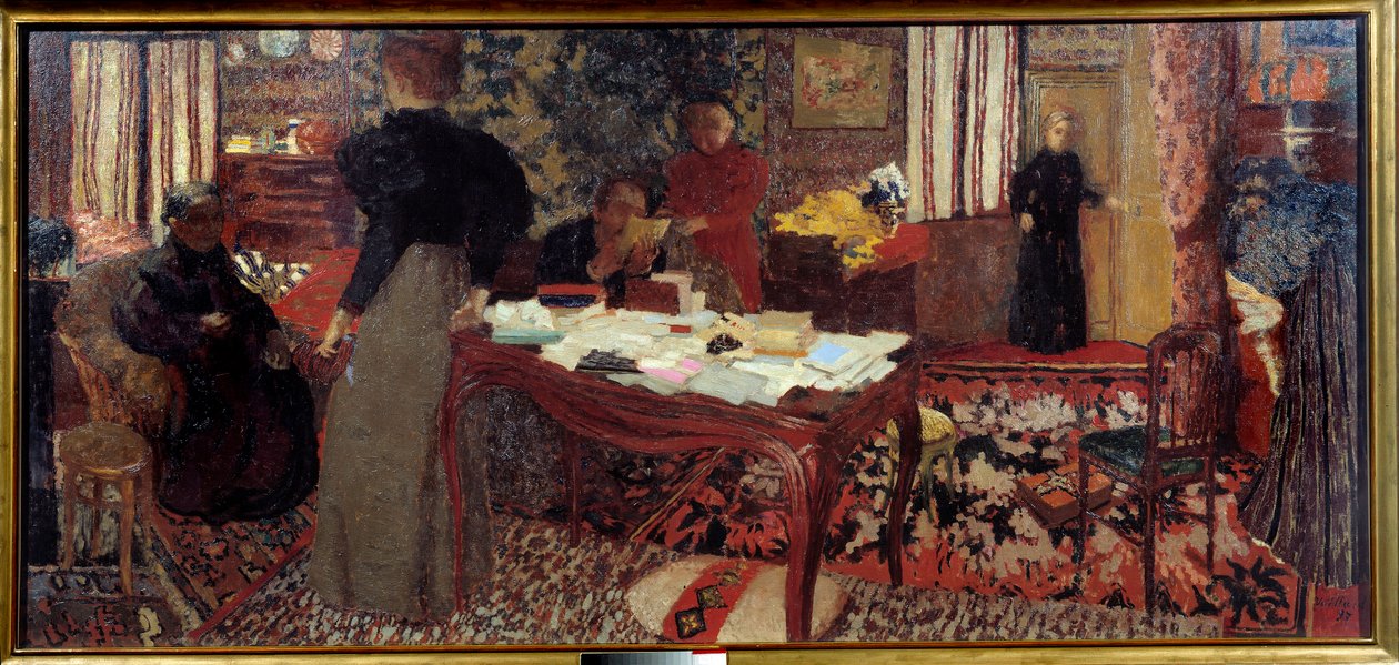 Duże wnętrze z sześcioma postaciami autorstwa Edouard Vuillard