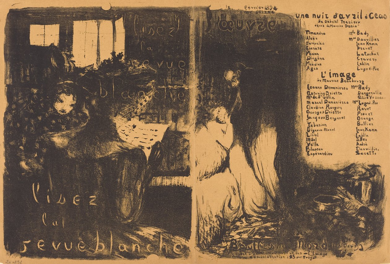 Lisez la revue blanche; Eine Nacht im April Ceos, Das Bild autorstwa Edouard Vuillard