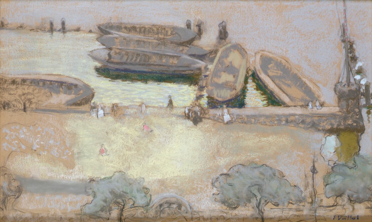 Loschplatz na Aussenalster, 1913 (pastel na karcie) autorstwa Edouard Vuillard