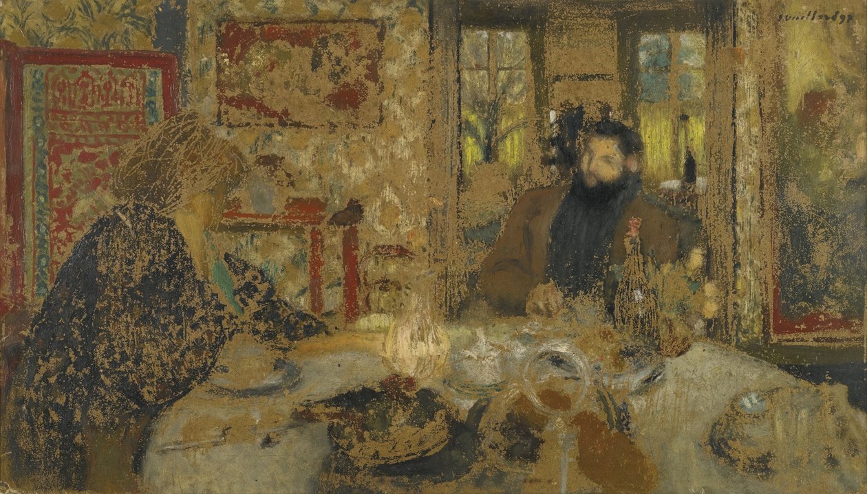 Obiad. Misia i Cipa w Villeneuve, 1897 autorstwa Edouard Vuillard