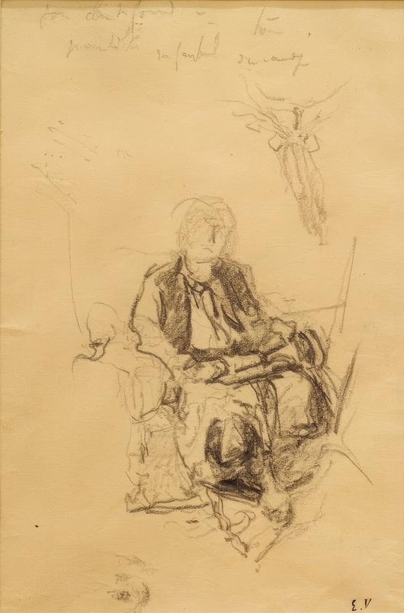 Madame Bénard siedząca z gabinetem wyciągniętym z szalika autorstwa Edouard Vuillard