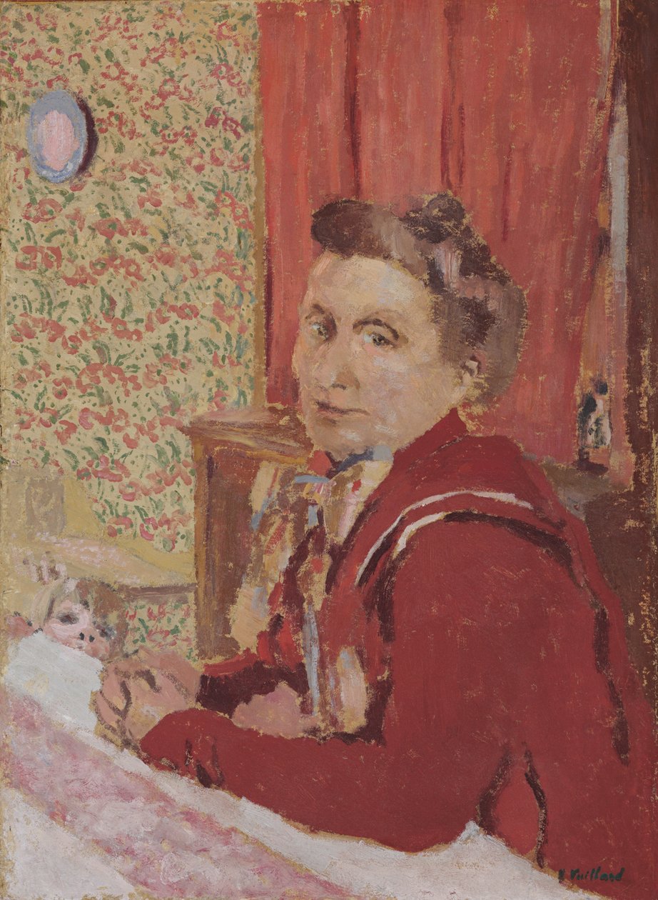 Madame Roussel w czerwono-brązowym szlafroku; Madame Roussel w czerwono-brązowym szlafroku, 1901 autorstwa Edouard Vuillard